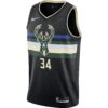 MILWUAKEE BUCKS JERSEY NEGRA LINEAS